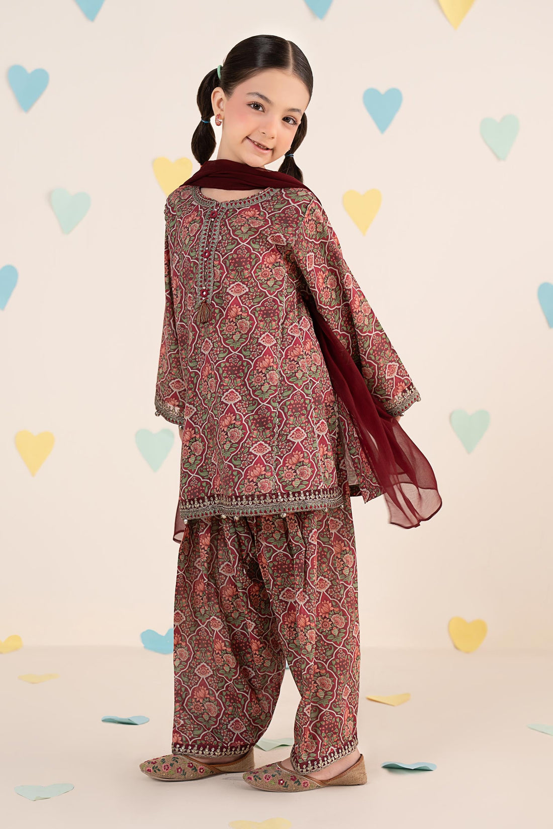 kids-clothes-mkd-ea26-17-magenta by Maria B Kids - Designer Dress  - Type : KidsClothes - Available at Libasekhas UK - 100% Original 