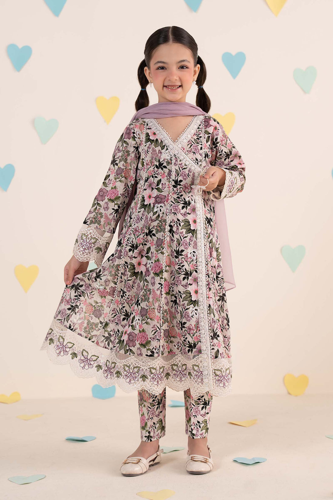 kids-clothes-mkd-ea26-18-pink by Maria B Kids - Designer Dress  - Type : KidsClothes - Available at Libasekhas UK - 100% Original 
