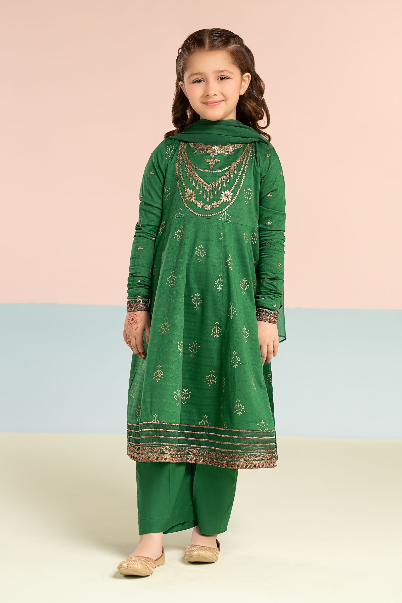 2 Piece Embroidered Lawn Suit - Kids Clothing - available at Maria Faisal in UK and USA.