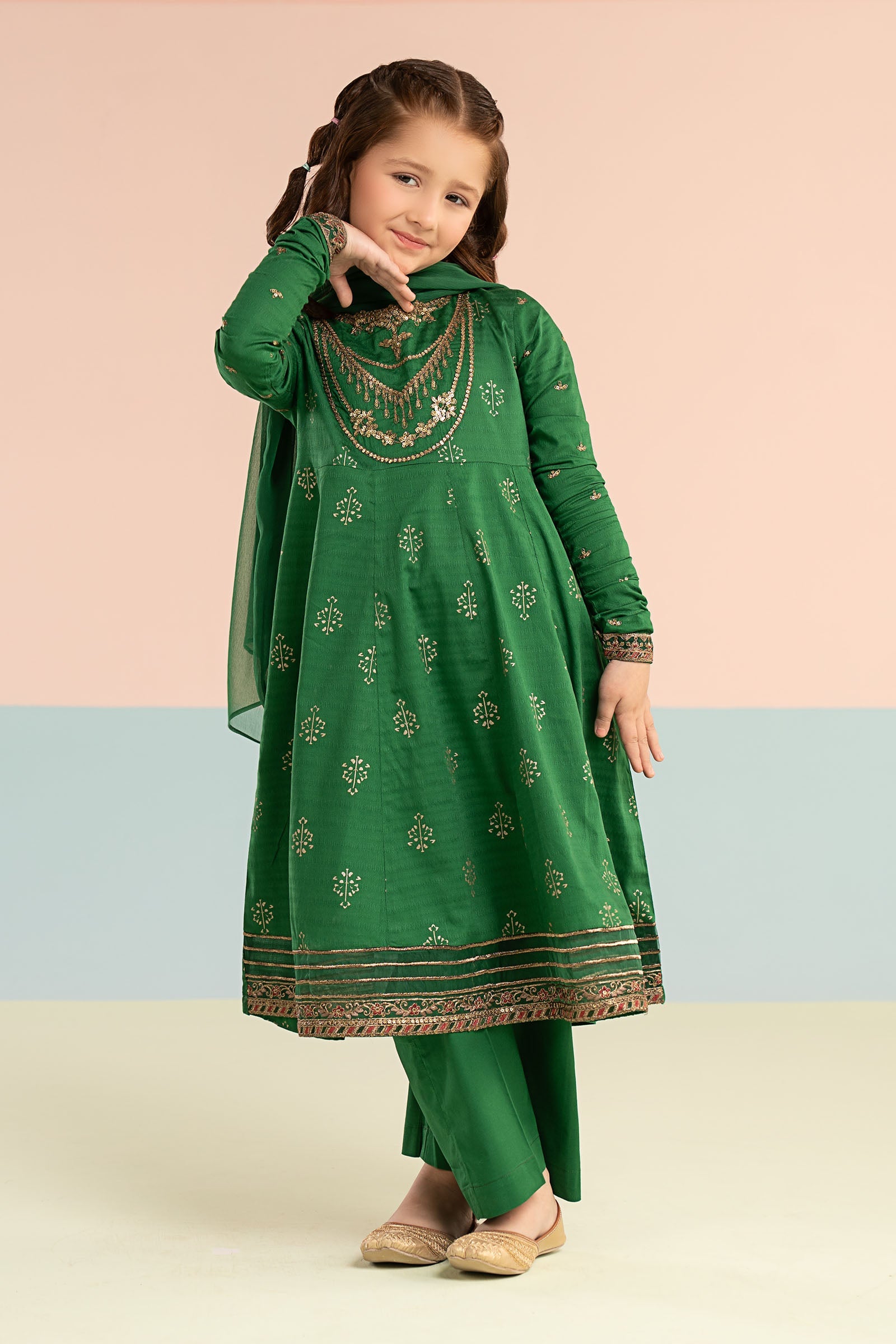 2 Piece Embroidered Lawn Suit - Kids Clothing - available at Maria Faisal in UK and USA.
