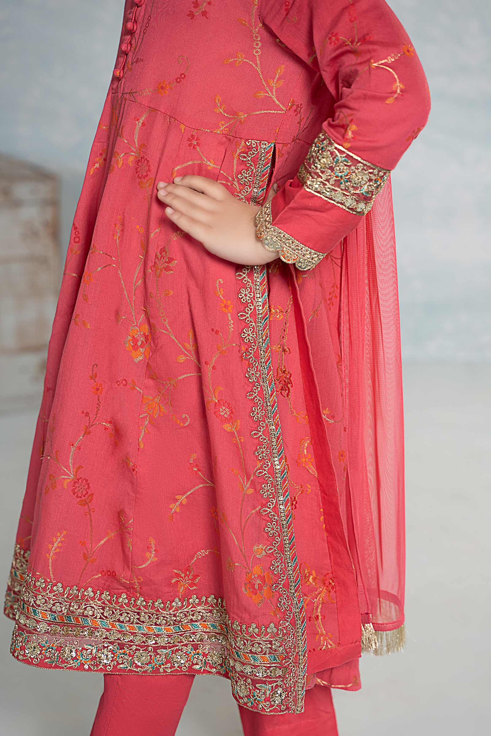 Maria B | 3 Piece Embroidered Jacquard Broshiasuit | MKD-EF24-23 - by - Libasekhas UK - Registered Vendor of : Maria B - 100% Original Designer Dresss