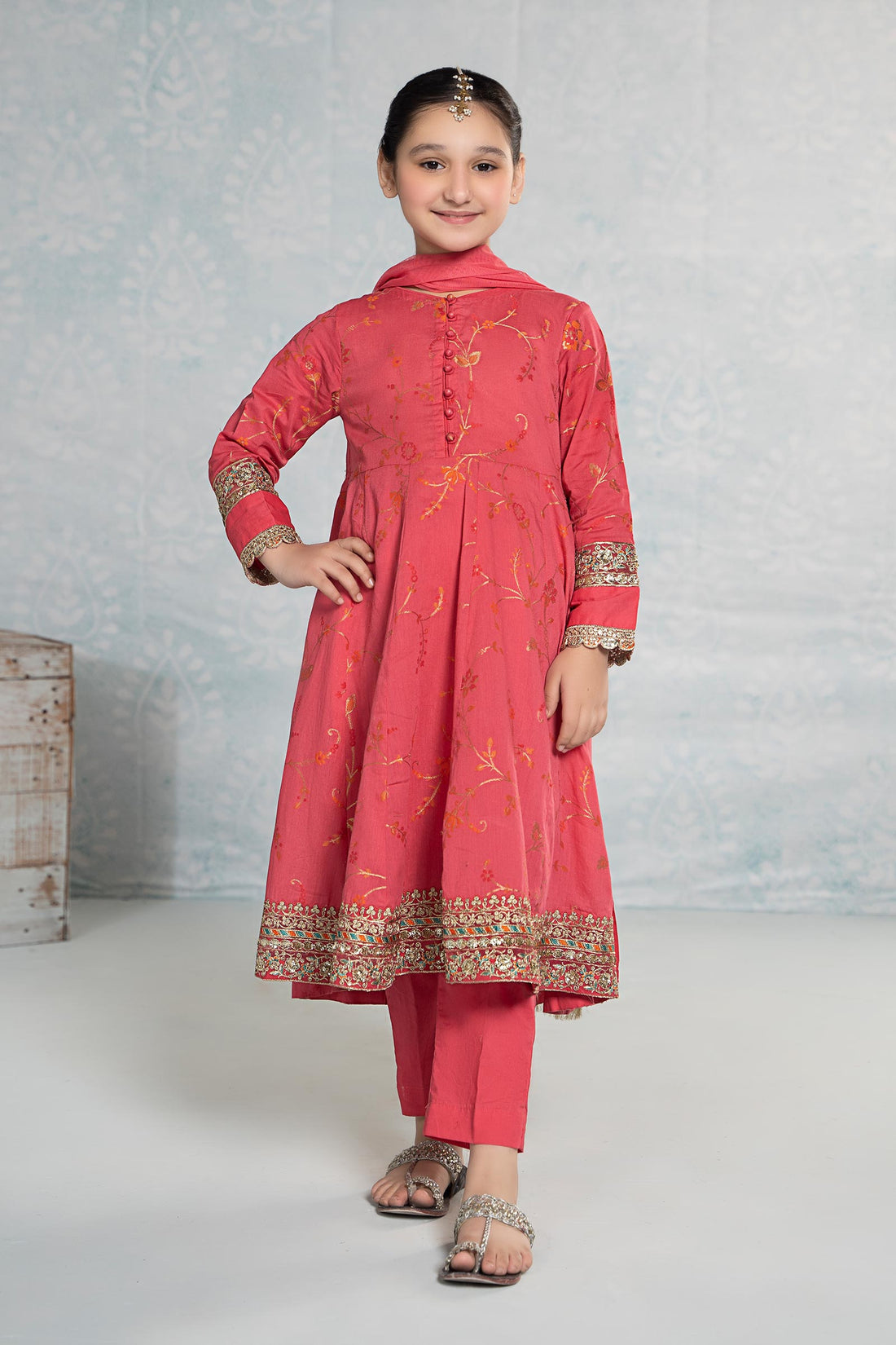 Maria B | 3 Piece Embroidered Jacquard Broshiasuit | MKD-EF24-23 - by - Libasekhas UK - Registered Vendor of : Maria B - 100% Original Designer Dresss