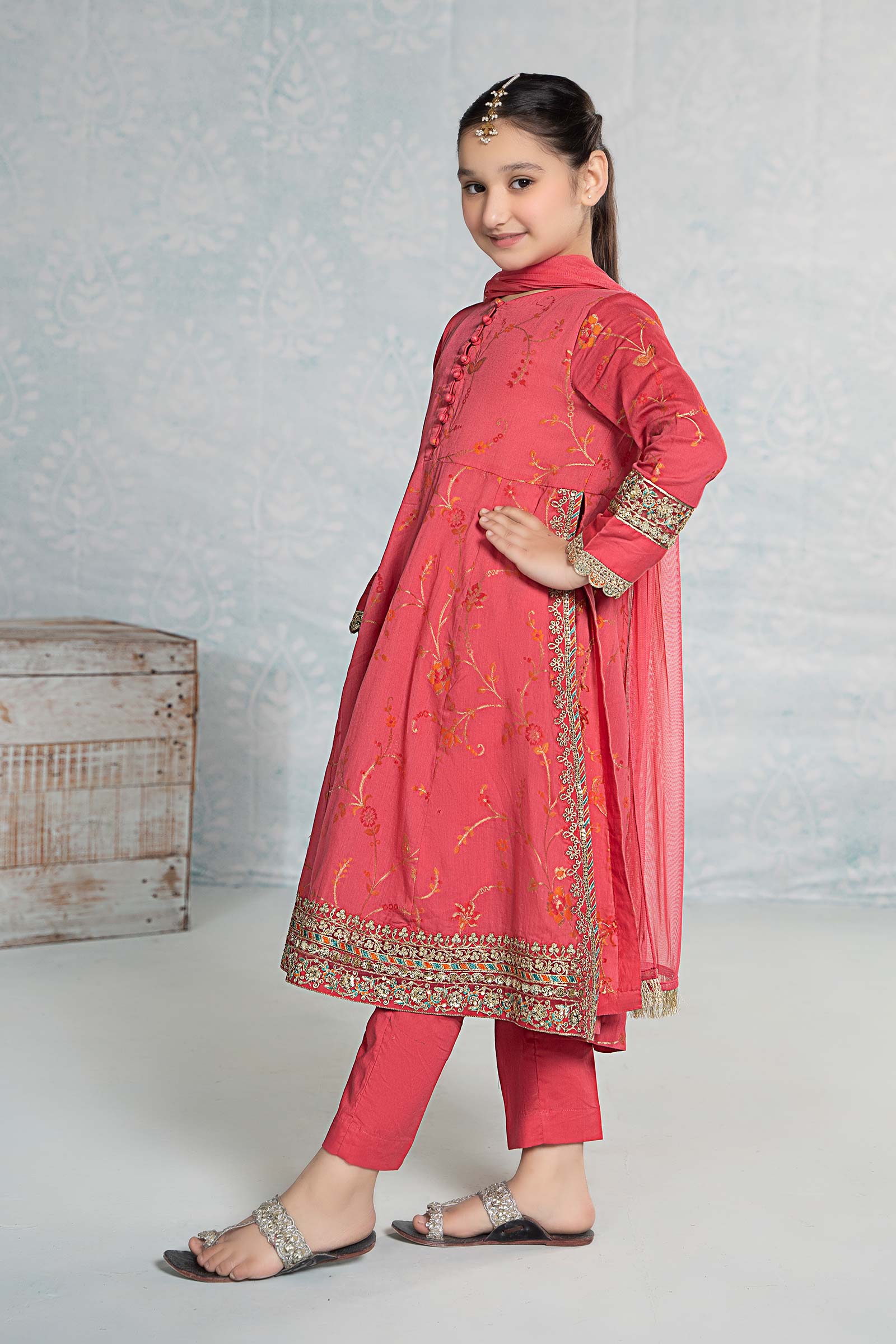 Maria B | 3 Piece Embroidered Jacquard Broshiasuit | MKD-EF24-23 - by - Libasekhas UK - Registered Vendor of : Maria B - 100% Original Designer Dresss