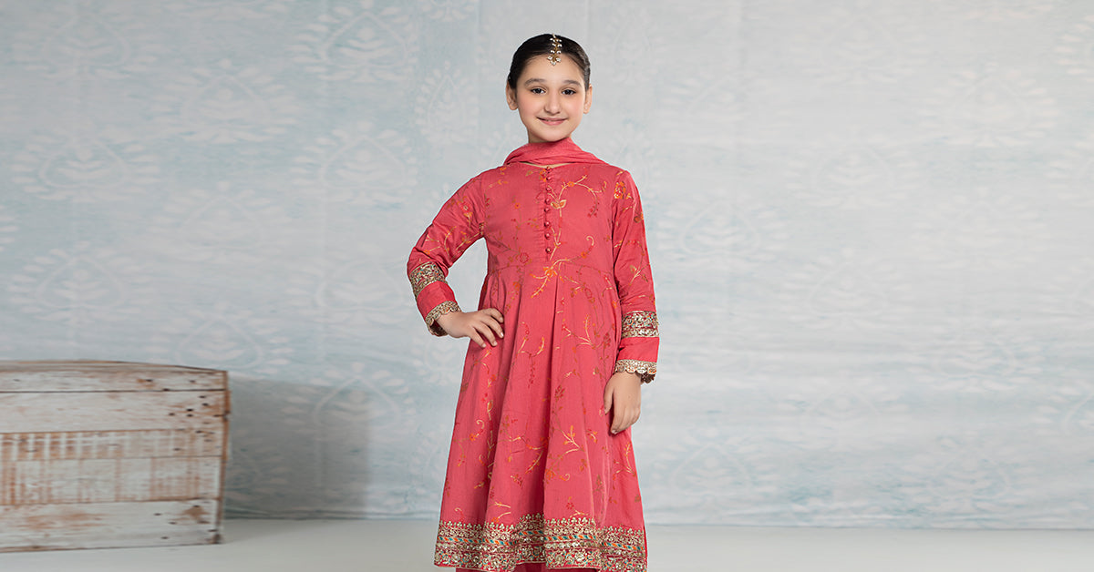 Maria B | 3 Piece Embroidered Jacquard Broshiasuit | MKD-EF24-23 - by - Libasekhas UK - Registered Vendor of : Maria B - 100% Original Designer Dresss
