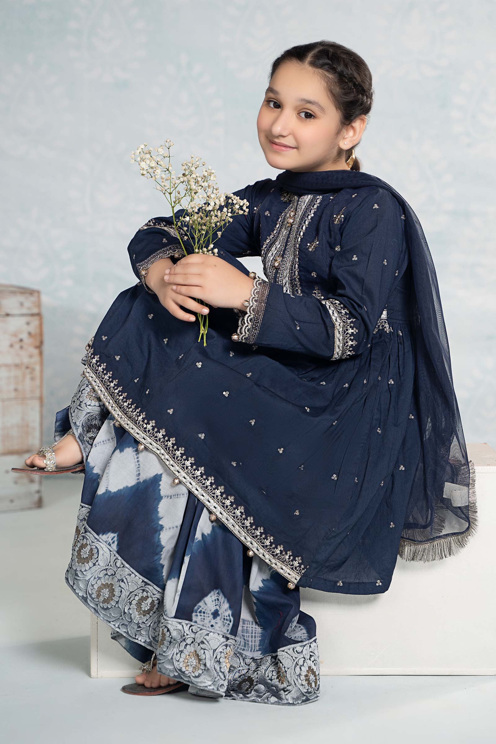 3 Piece Embroidered Lawn Suit - Kids Clothing - available at Maria Faisal in UK and USA.