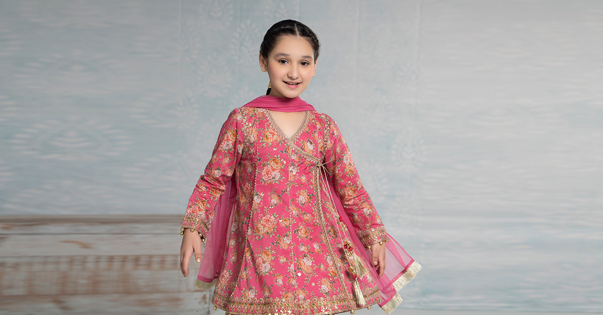 3 Piece Embroidered Lawn Suit - Kids Clothing - available at Maria Faisal in UK and USA.
