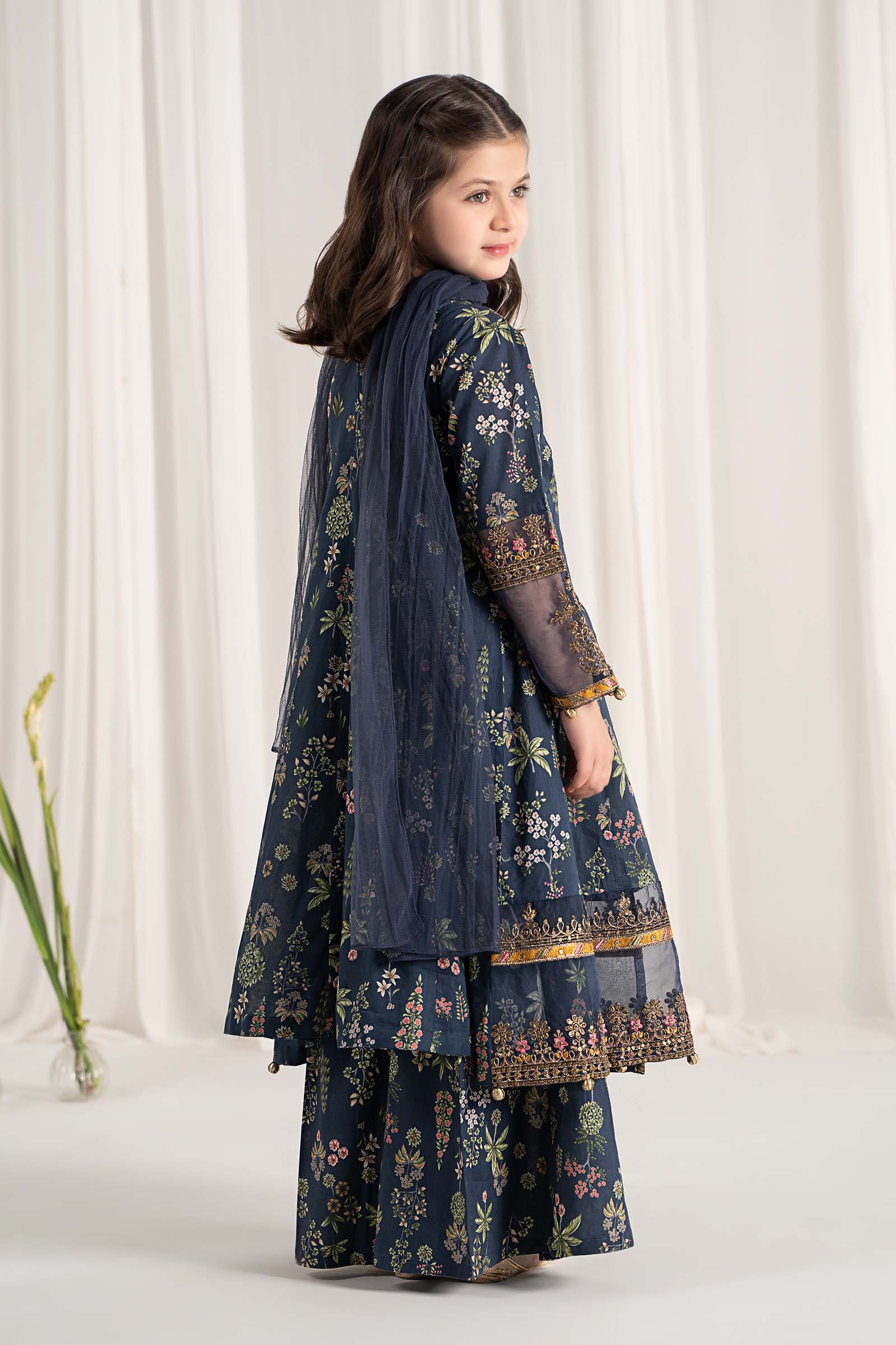 Maria B | 3 Piece Printed Lawn Suit | MKD-EF25-13 - by - Libasekhas UK - Registered Vendor of : Maria B - 100% Original Designer Dresss