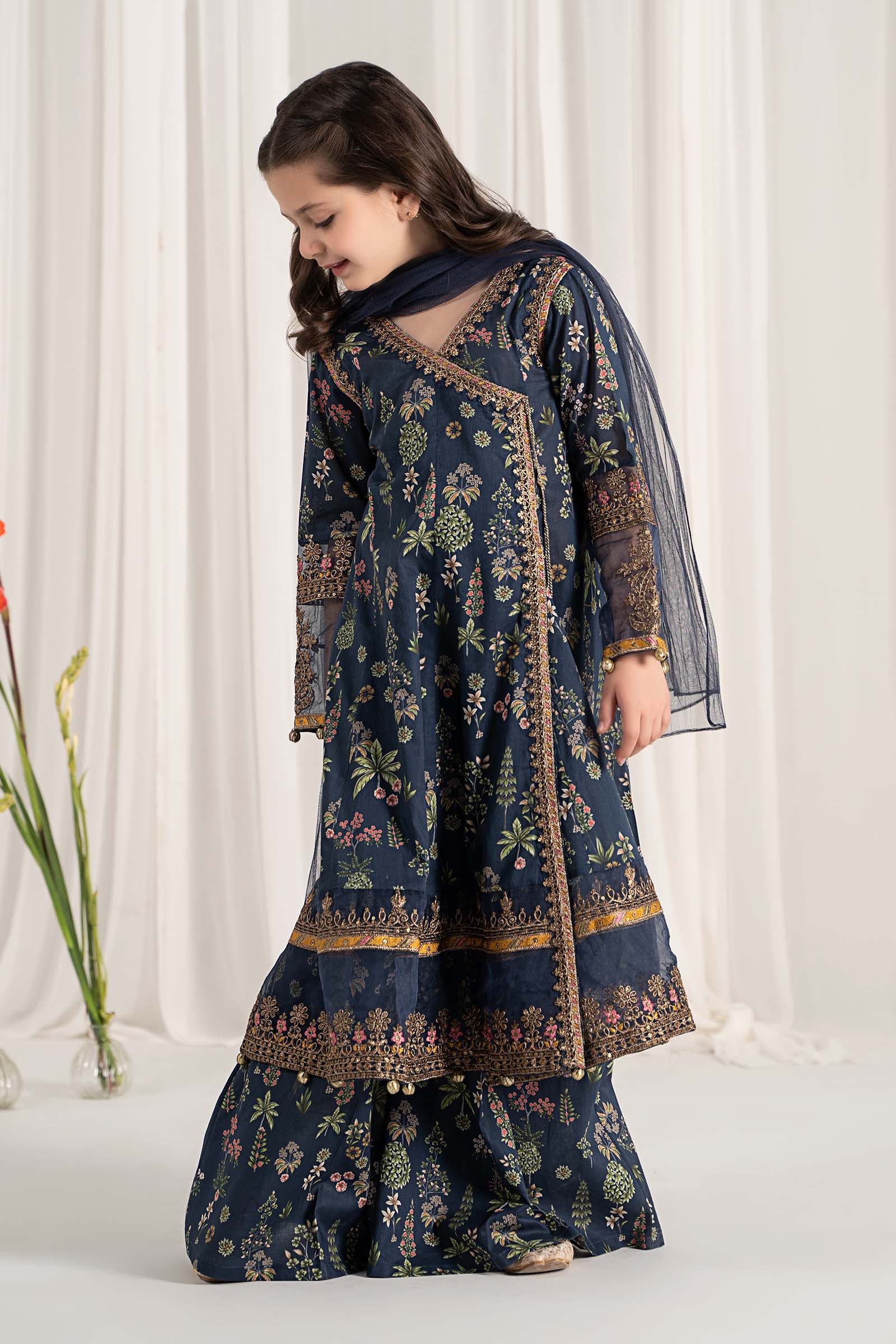 Maria B | 3 Piece Printed Lawn Suit | MKD-EF25-13 - by - Libasekhas UK - Registered Vendor of : Maria B - 100% Original Designer Dresss