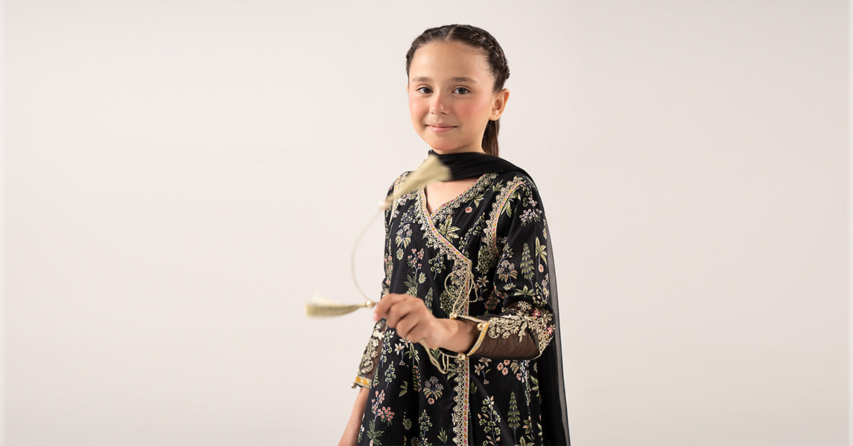 kids-clothes-mkd-ef25-13r1-black by Maria B Kids - Designer Dress  - Type : KidsClothes - Available at Libasekhas UK - 100% Original 