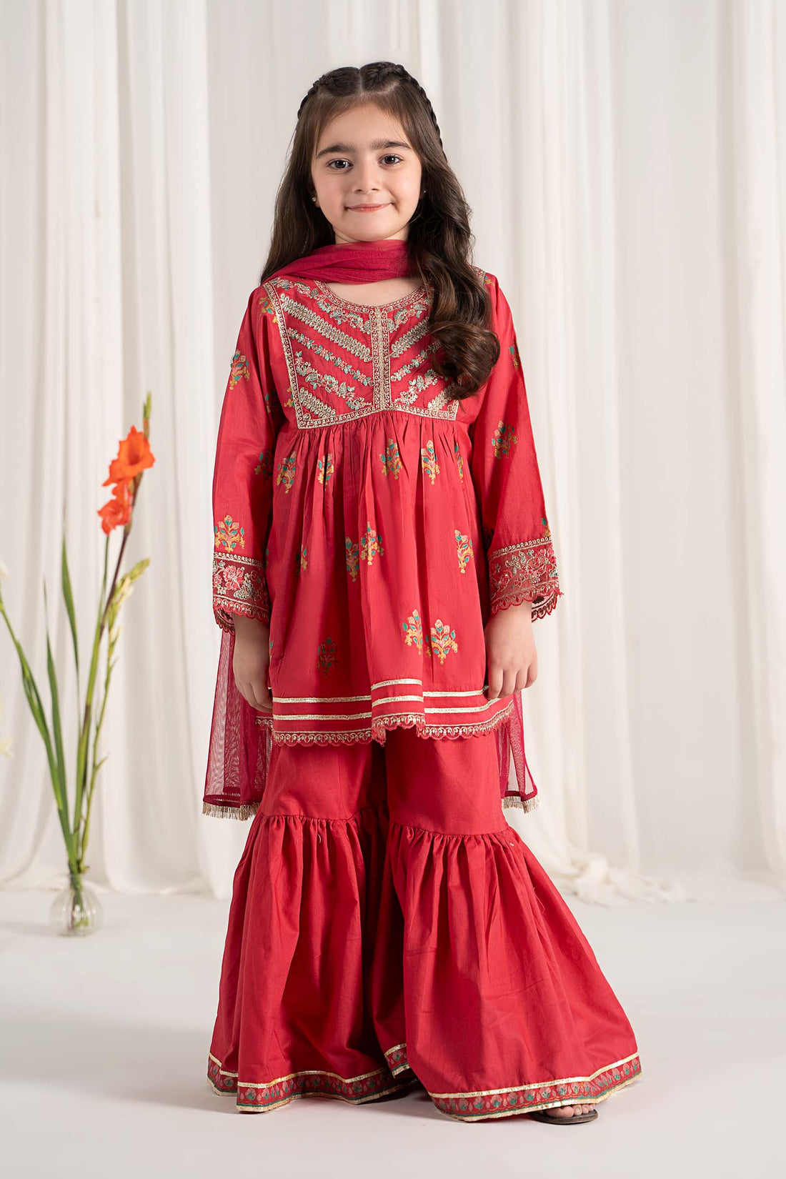 Maria B | 3 Piece Embroidered Lawn Suit | MKD-EF25-15 - by - Libasekhas UK - Registered Vendor of : Maria B - 100% Original Designer Dresss