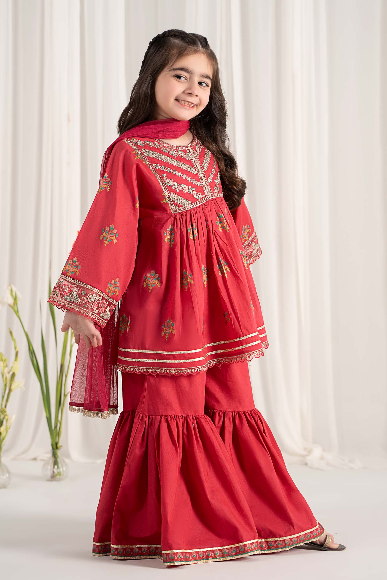 Maria B | 3 Piece Embroidered Lawn Suit | MKD-EF25-15 - by - Libasekhas UK - Registered Vendor of : Maria B - 100% Original Designer Dresss