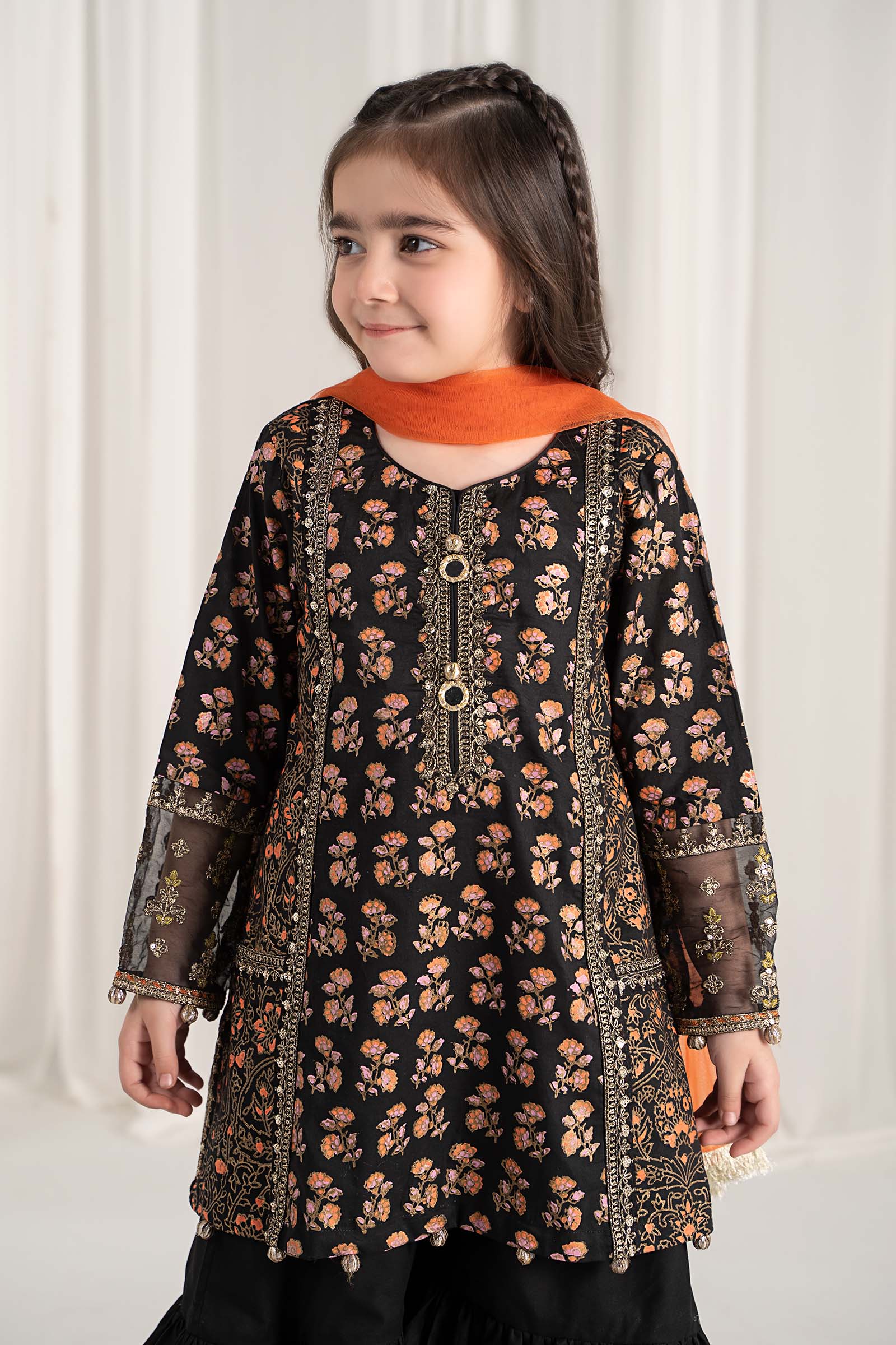Maria B | 3 Piece Embroidered Lawn Suit | MKD-EF25-23 - by - Libasekhas UK - Registered Vendor of : Maria B - 100% Original Designer Dresss