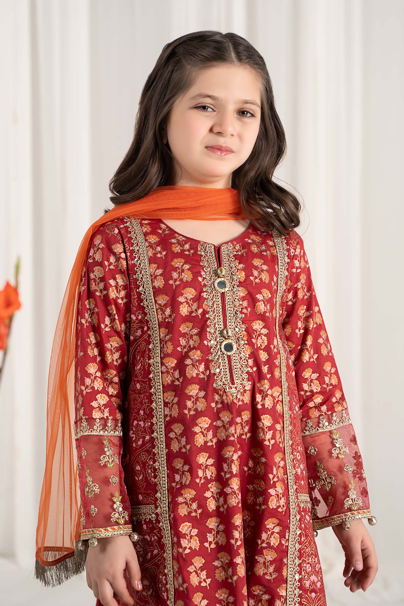 Maria B | 3 Piece Embroidered Lawn Suit | MKD-EF25-23 - by - Libasekhas UK - Registered Vendor of : Maria B - 100% Original Designer Dresss