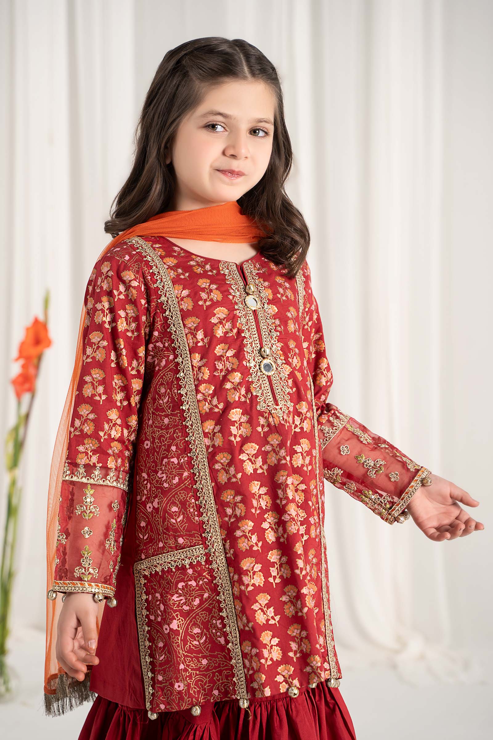 Maria B | 3 Piece Embroidered Lawn Suit | MKD-EF25-23 - by - Libasekhas UK - Registered Vendor of : Maria B - 100% Original Designer Dresss