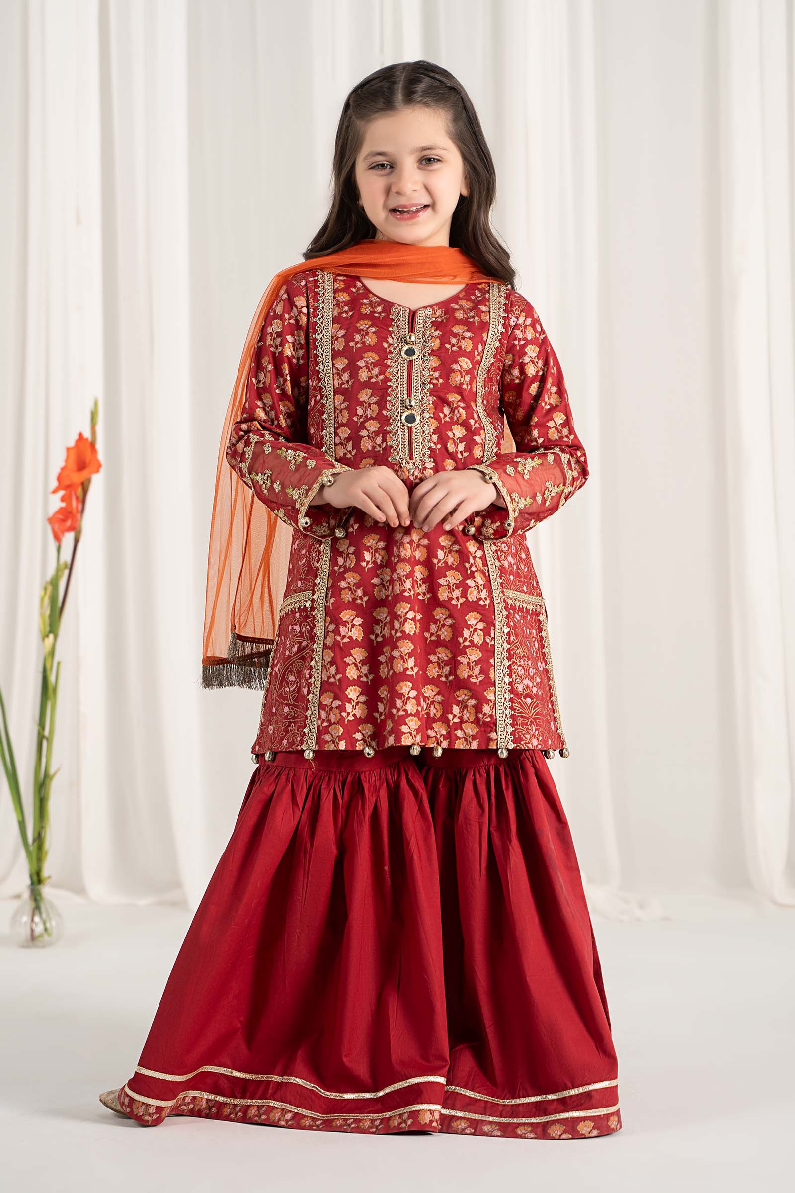 Maria B | 3 Piece Embroidered Lawn Suit | MKD-EF25-23 - by - Libasekhas UK - Registered Vendor of : Maria B - 100% Original Designer Dresss