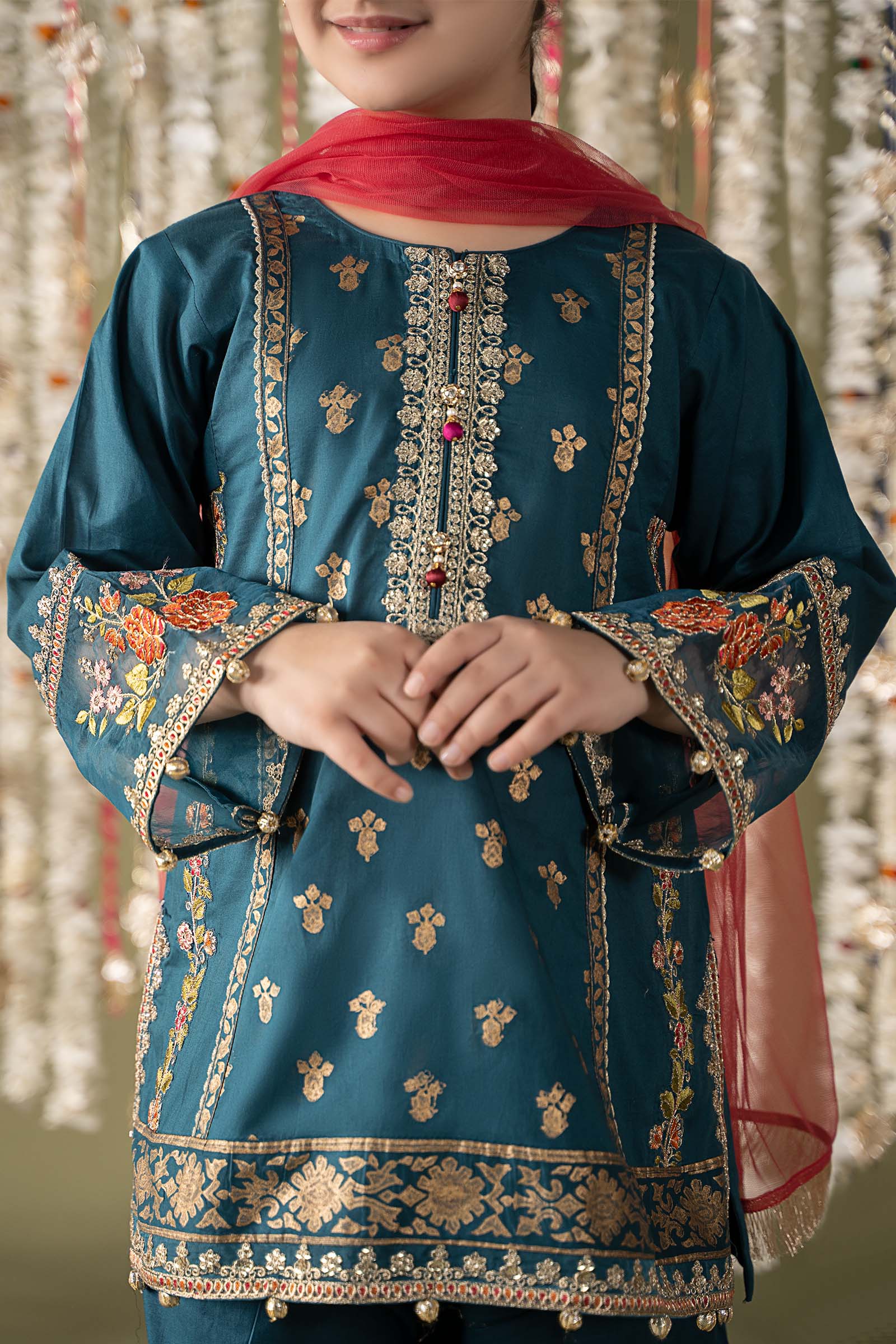 Maria B | 3 Piece Embroidered Lawn Suit | MKD-EF25-24 - by - Libasekhas UK - Registered Vendor of : Maria B - 100% Original Designer Dresss
