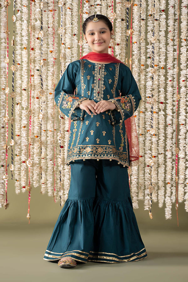 Maria B | 3 Piece Embroidered Lawn Suit | MKD-EF25-24 - by - Libasekhas UK - Registered Vendor of : Maria B - 100% Original Designer Dresss