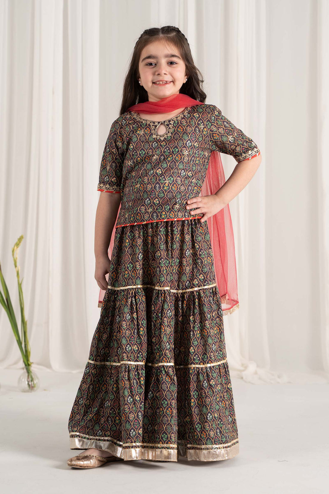 Maria B | 3 Piece Printed Lawn Suit | MKD-EF25-30 - by - Libasekhas UK - Registered Vendor of : Maria B - 100% Original Designer Dresss