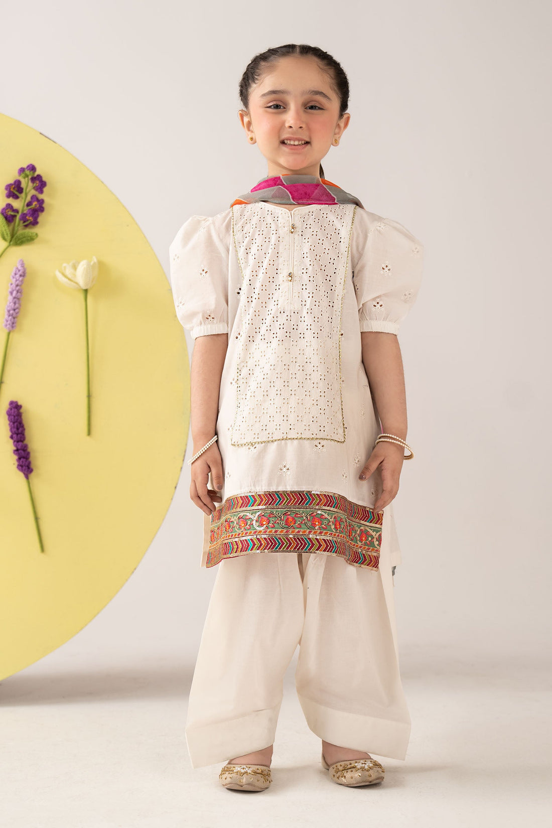 kids-clothes-mkd-ef25-41r1-white by Maria B Kids - Designer Dress  - Type : KidsClothes - Available at Libasekhas UK - 100% Original 