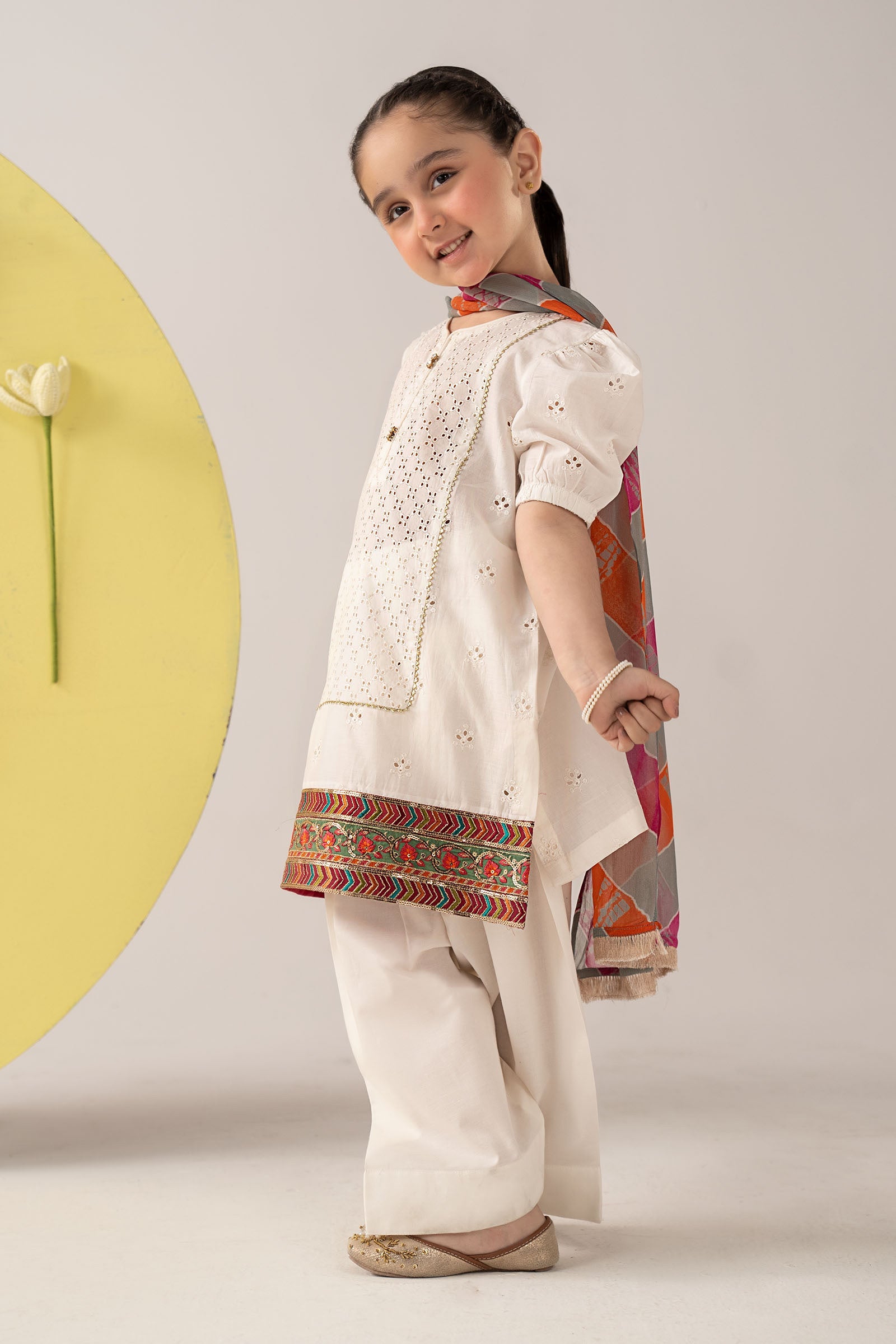 kids-clothes-mkd-ef25-41r1-white by Maria B Kids - Designer Dress  - Type : KidsClothes - Available at Libasekhas UK - 100% Original 