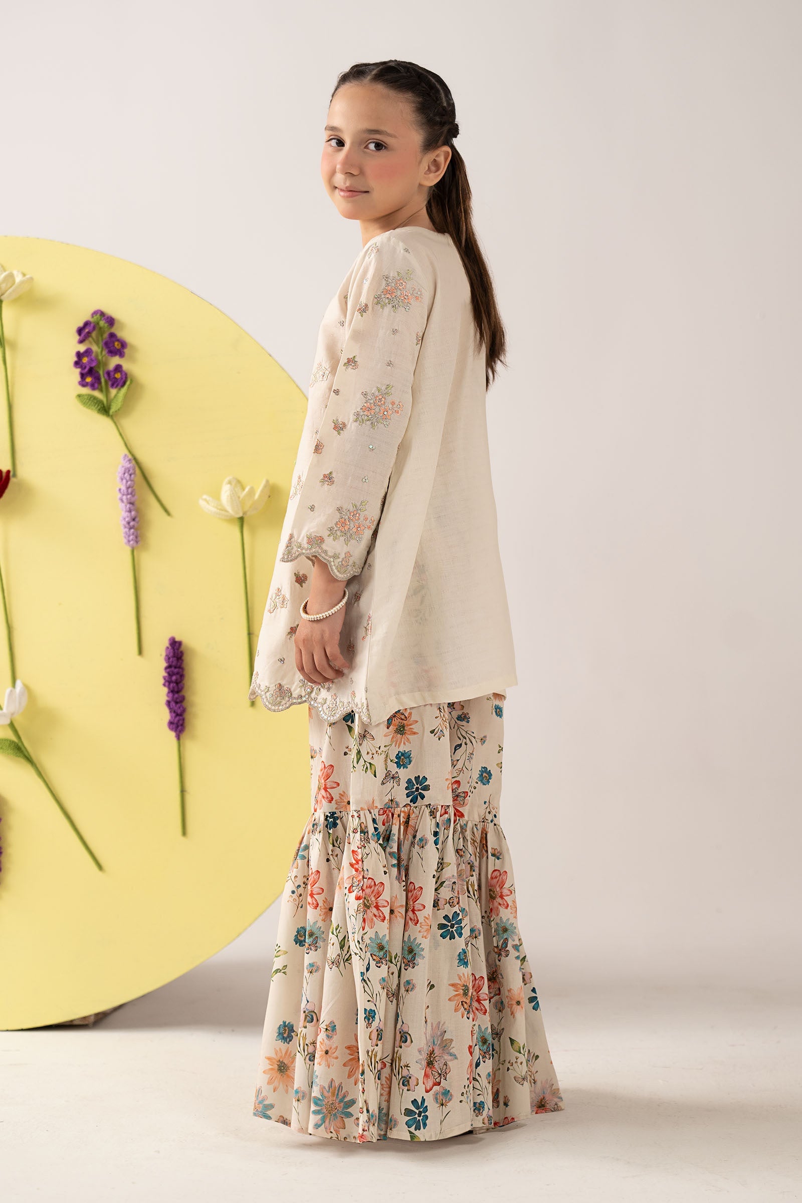 kids-clothes-mkd-ef26-43-off-white by Maria B Kids - Designer Dress  - Type : KidsClothes - Available at Libasekhas UK - 100% Original 
