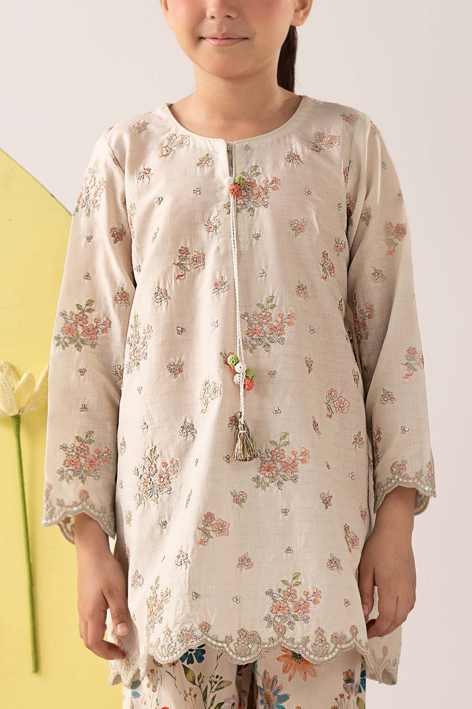 kids-clothes-mkd-ef26-43-off-white by Maria B Kids - Designer Dress  - Type : KidsClothes - Available at Libasekhas UK - 100% Original 