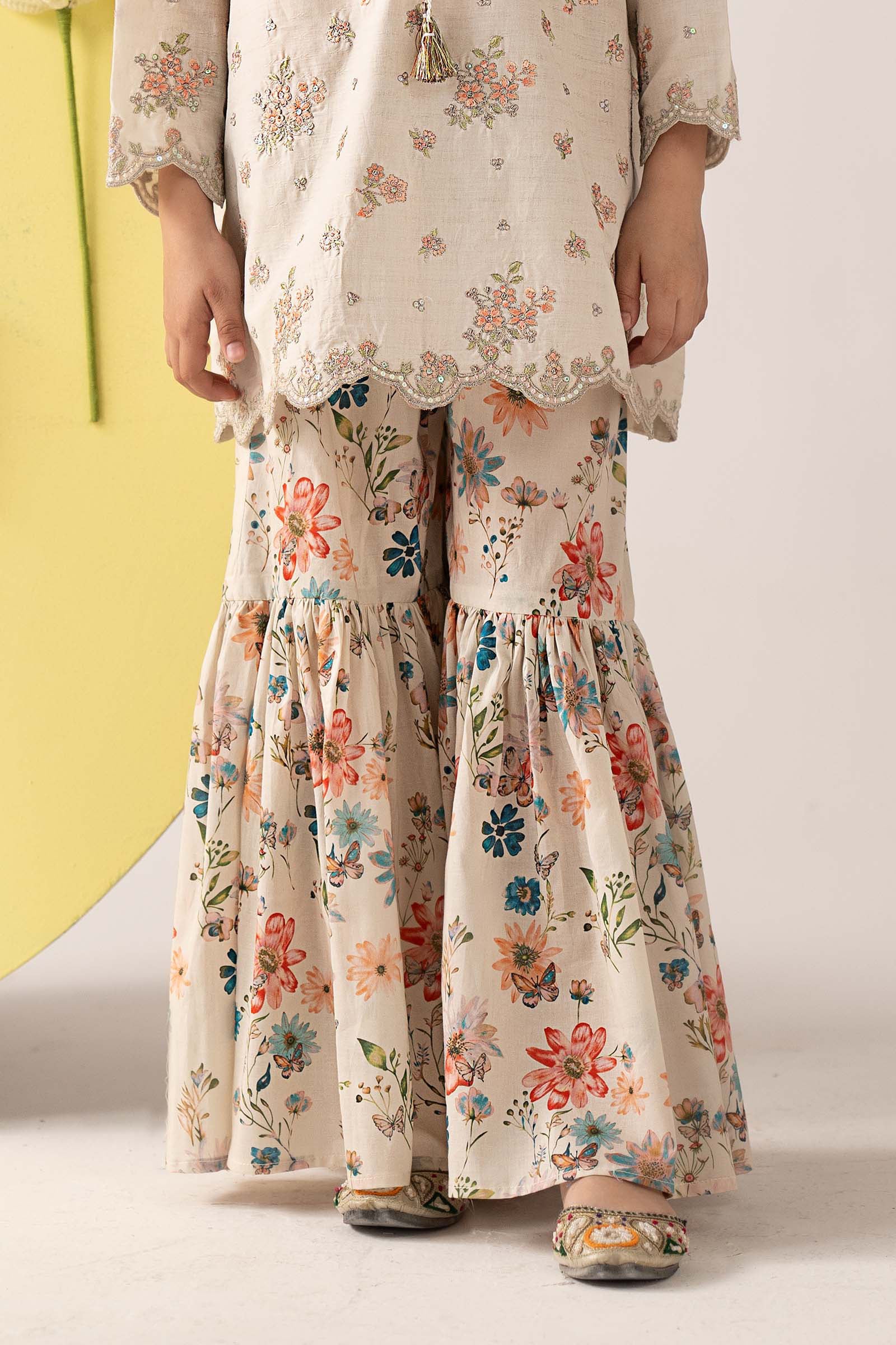 kids-clothes-mkd-ef26-43-off-white by Maria B Kids - Designer Dress  - Type : KidsClothes - Available at Libasekhas UK - 100% Original 
