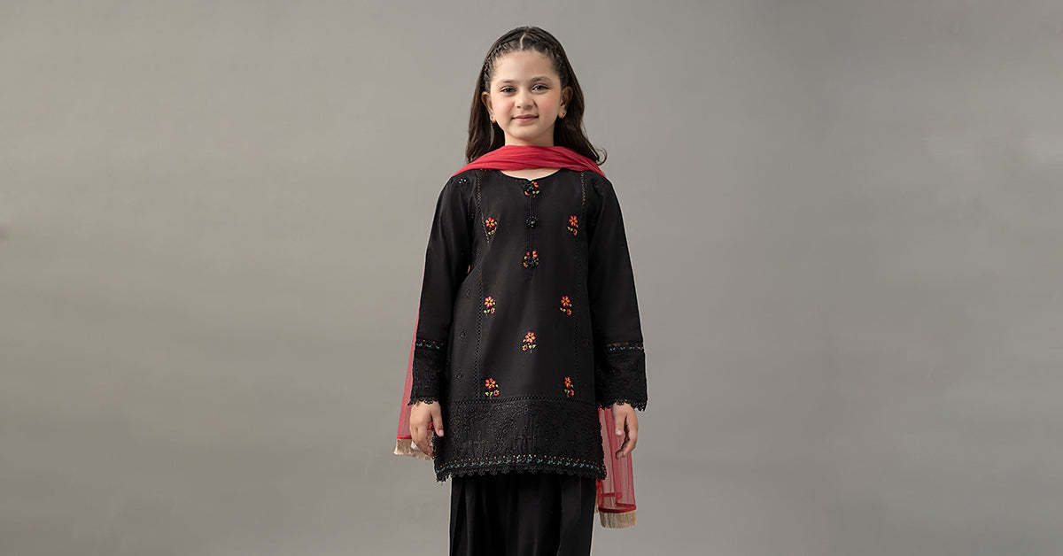 kids-clothes-mkd-ef25-53r1-black by Maria B Kids - Designer Dress  - Type : KidsClothes - Available at Libasekhas UK - 100% Original 