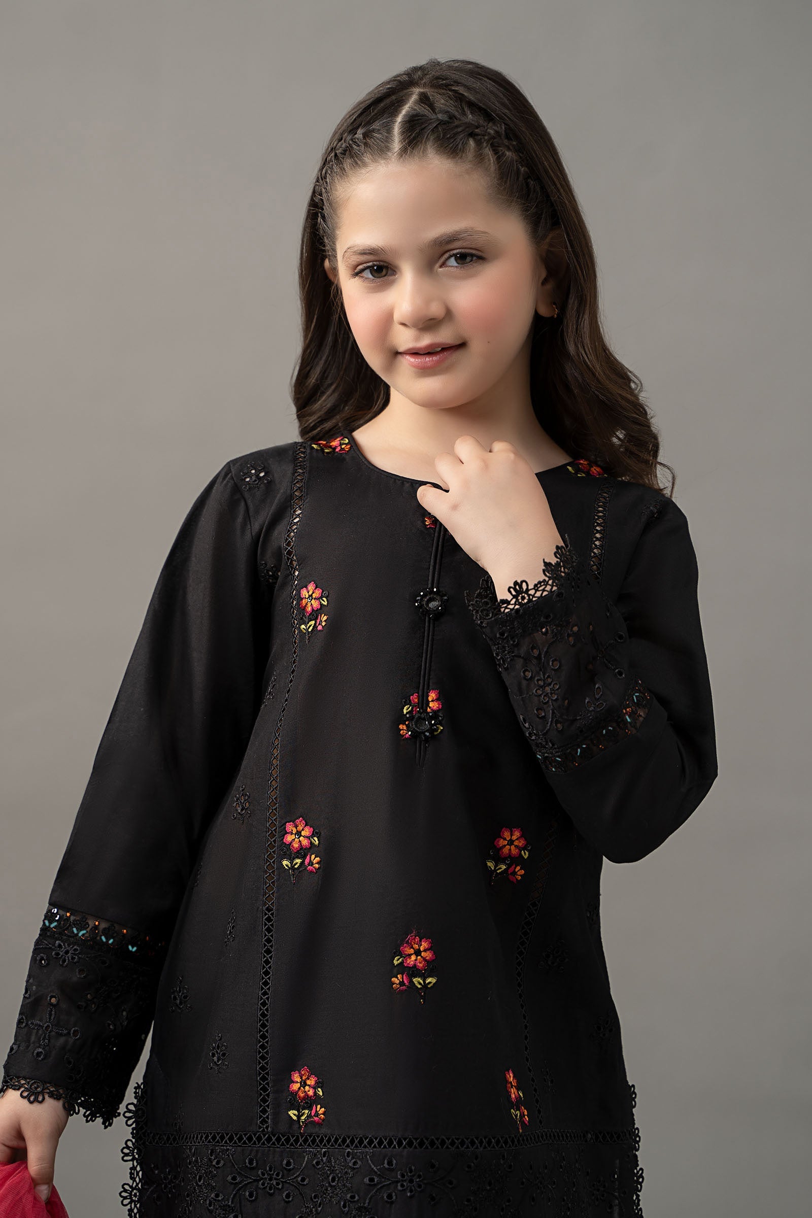 kids-clothes-mkd-ef25-53r1-black by Maria B Kids - Designer Dress  - Type : KidsClothes - Available at Libasekhas UK - 100% Original 
