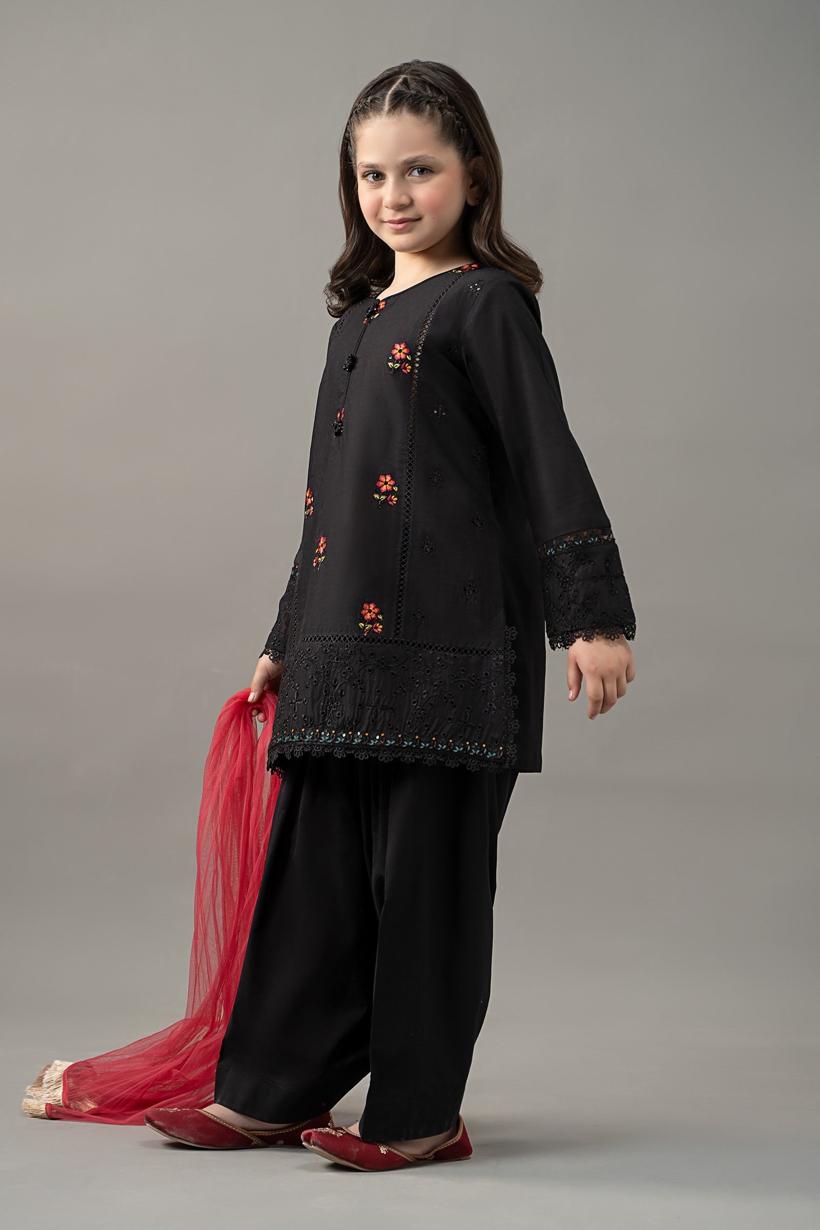 kids-clothes-mkd-ef25-53r1-black by Maria B Kids - Designer Dress  - Type : KidsClothes - Available at Libasekhas UK - 100% Original 
