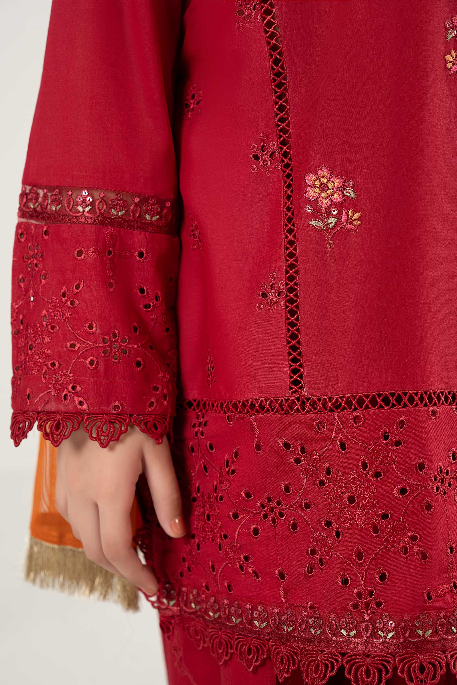 kids-clothes-mkd-ef25-53r1-red by Maria B Kids - Designer Dress  - Type : KidsClothes - Available at Libasekhas UK - 100% Original 