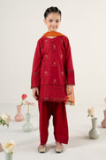 kids-clothes-mkd-ef25-53r1-red by Maria B Kids - Designer Dress  - Type : KidsClothes - Available at Libasekhas UK - 100% Original 