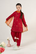 kids-clothes-mkd-ef25-53r1-red by Maria B Kids - Designer Dress  - Type : KidsClothes - Available at Libasekhas UK - 100% Original 