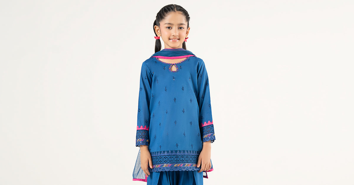 kids-clothes-mkd-ef25-57r1-blue by Maria B Kids - Designer Dress  - Type : KidsClothes - Available at Libasekhas UK - 100% Original 