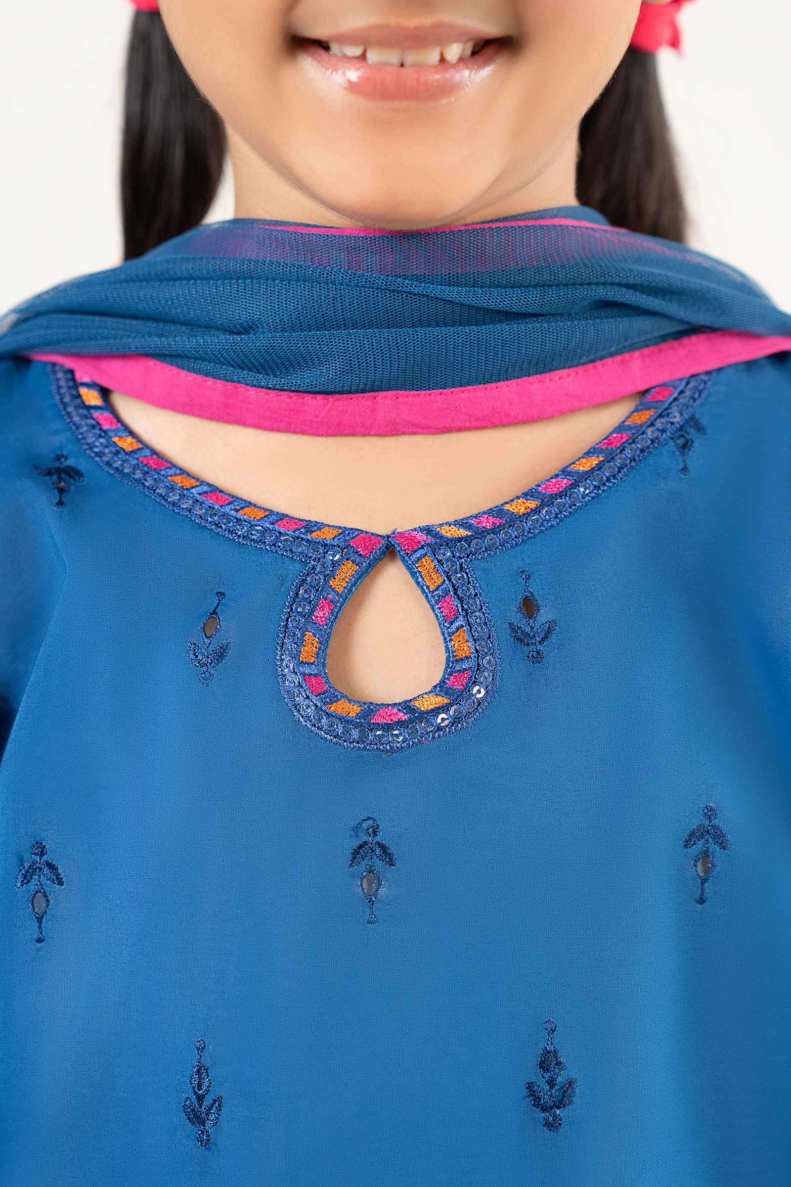 kids-clothes-mkd-ef25-57r1-blue by Maria B Kids - Designer Dress  - Type : KidsClothes - Available at Libasekhas UK - 100% Original 