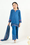 kids-clothes-mkd-ef25-57r1-blue by Maria B Kids - Designer Dress  - Type : KidsClothes - Available at Libasekhas UK - 100% Original 