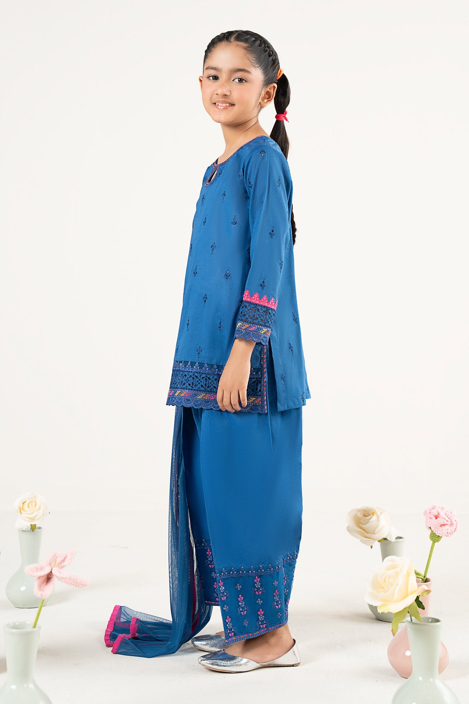 kids-clothes-mkd-ef25-57r1-blue by Maria B Kids - Designer Dress  - Type : KidsClothes - Available at Libasekhas UK - 100% Original 