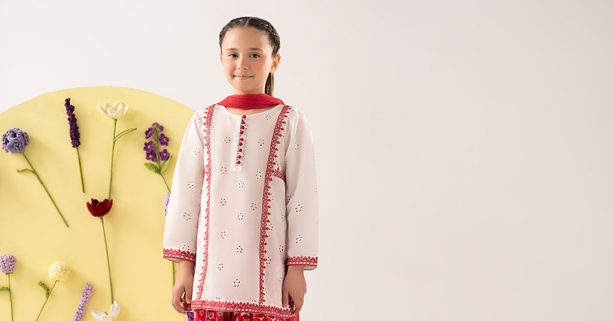 kids-clothes-mkd-ef25-66r1-white by Maria B Kids - Designer Dress  - Type : KidsClothes - Available at Libasekhas UK - 100% Original 