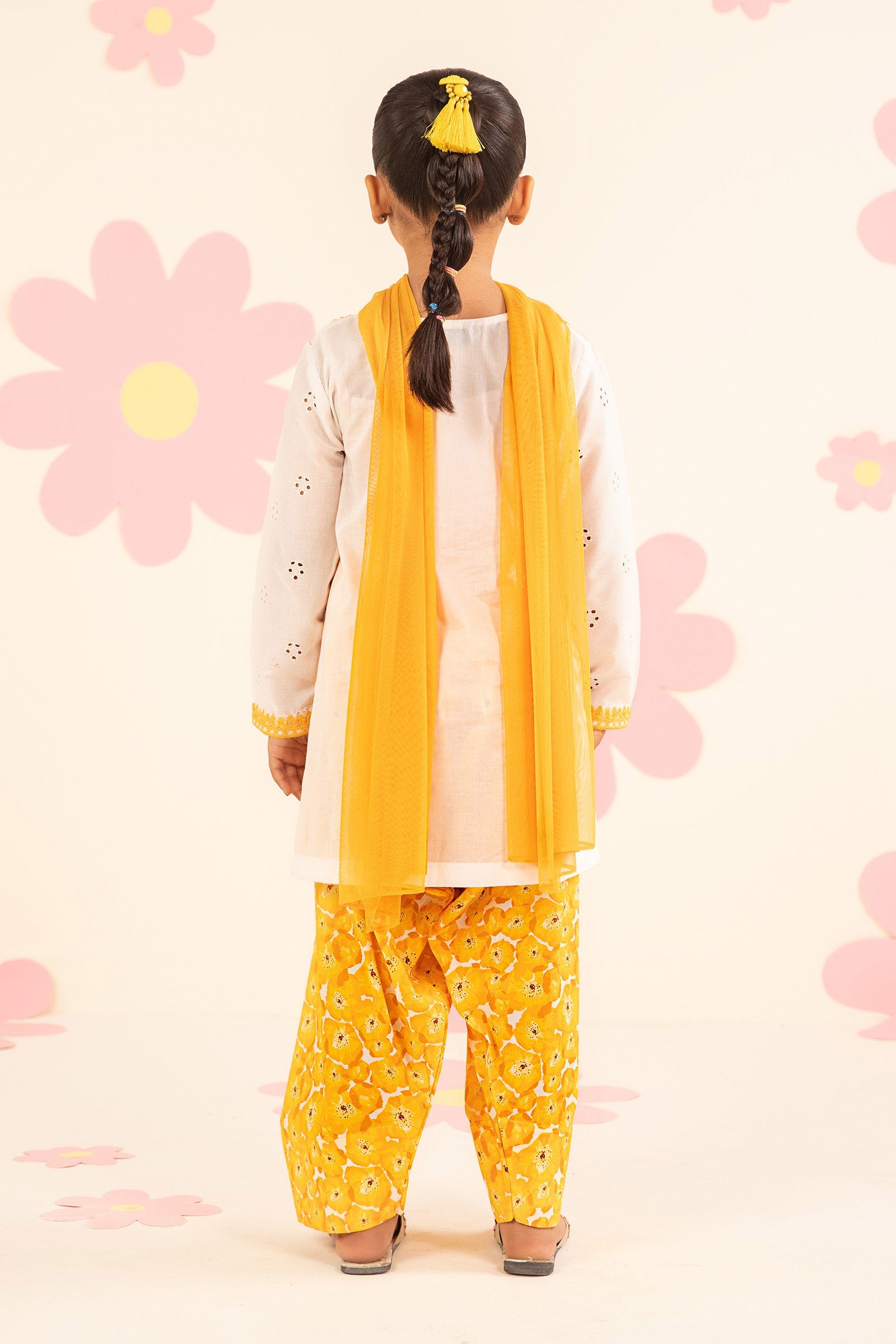 kids-clothes-mkd-ef25-66r1-white-and-yellow by Maria B Kids - Designer Dress  - Type : KidsClothes - Available at Libasekhas UK - 100% Original 
