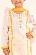 kids-clothes-mkd-ef25-66r1-white-and-yellow by Maria B Kids - Designer Dress  - Type : KidsClothes - Available at Libasekhas UK - 100% Original 