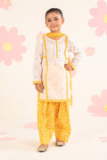 kids-clothes-mkd-ef25-66r1-white-and-yellow by Maria B Kids - Designer Dress  - Type : KidsClothes - Available at Libasekhas UK - 100% Original 