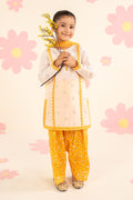 kids-clothes-mkd-ef25-66r1-white-and-yellow by Maria B Kids - Designer Dress  - Type : KidsClothes - Available at Libasekhas UK - 100% Original 