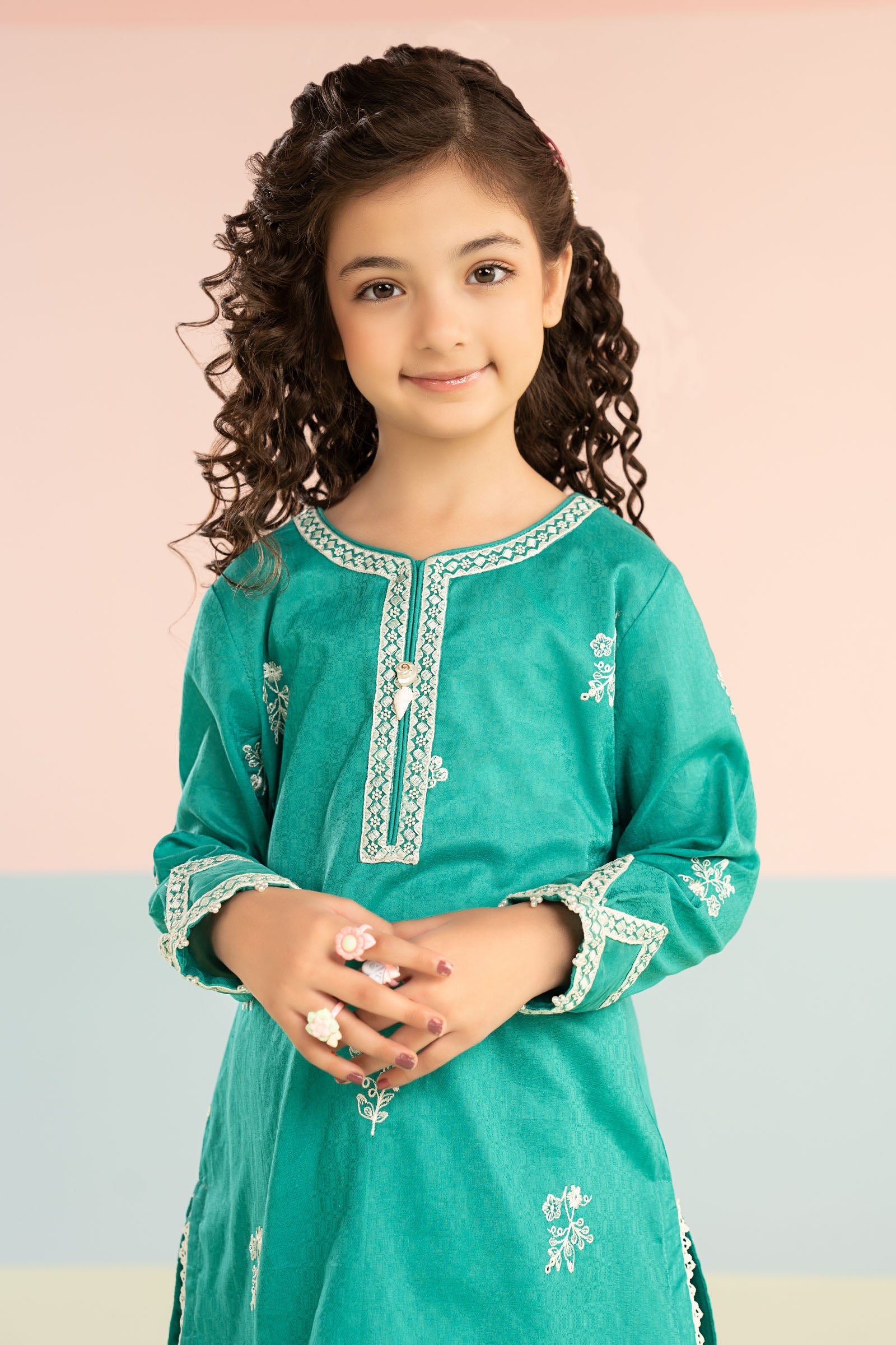 kids-clothes-mkd-ef26-01-sea-green by Maria B Kids - Designer Dress  - Type : KidsClothes - Available at Libasekhas UK - 100% Original 
