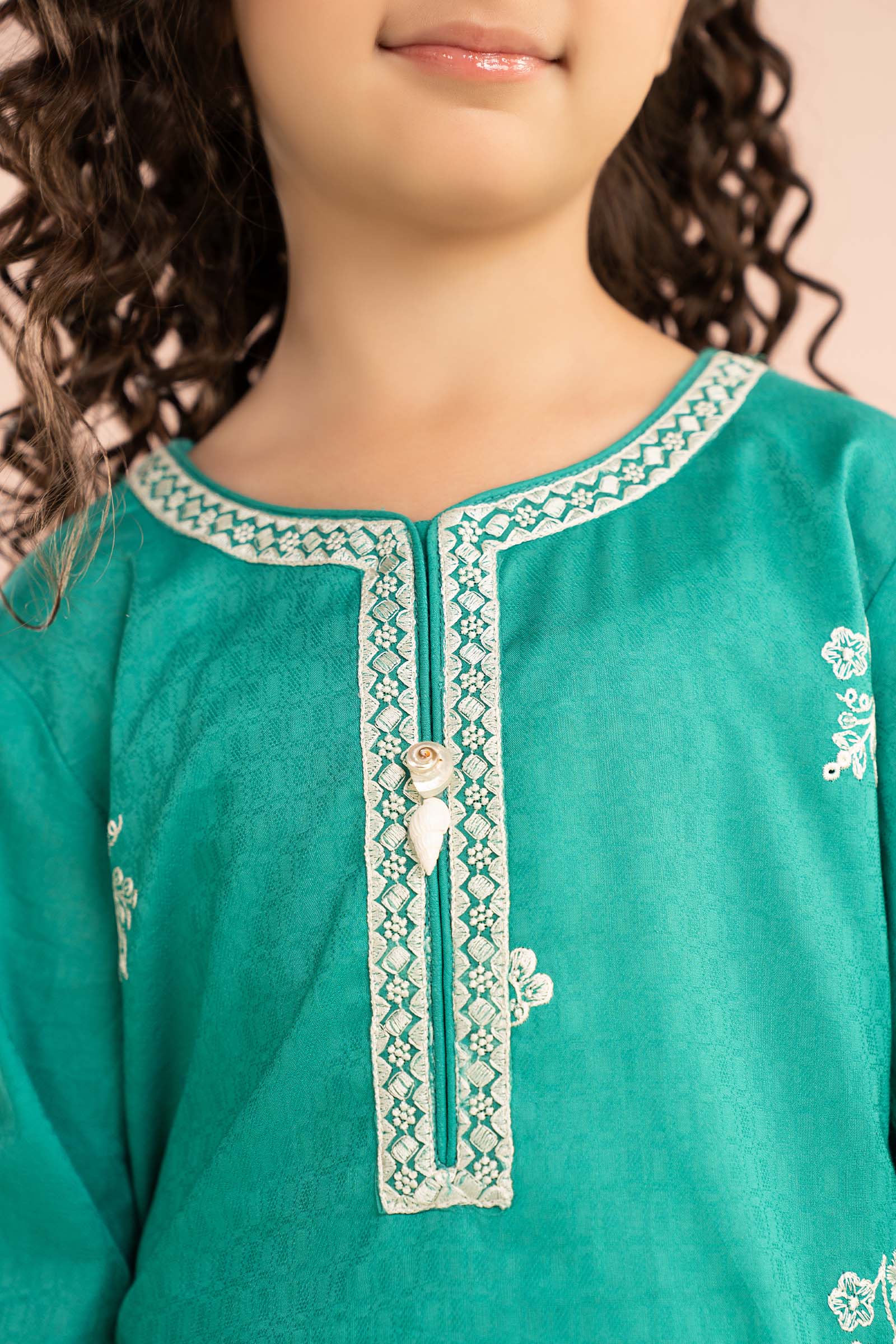 2 Piece Embroidered Dobby Lawn Suit - Kids Clothing - available at Maria Faisal in UK and USA.