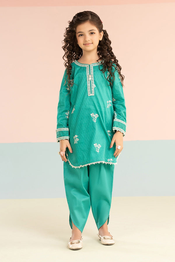 kids-clothes-mkd-ef26-01-sea-green by Maria B Kids - Designer Dress  - Type : KidsClothes - Available at Libasekhas UK - 100% Original 