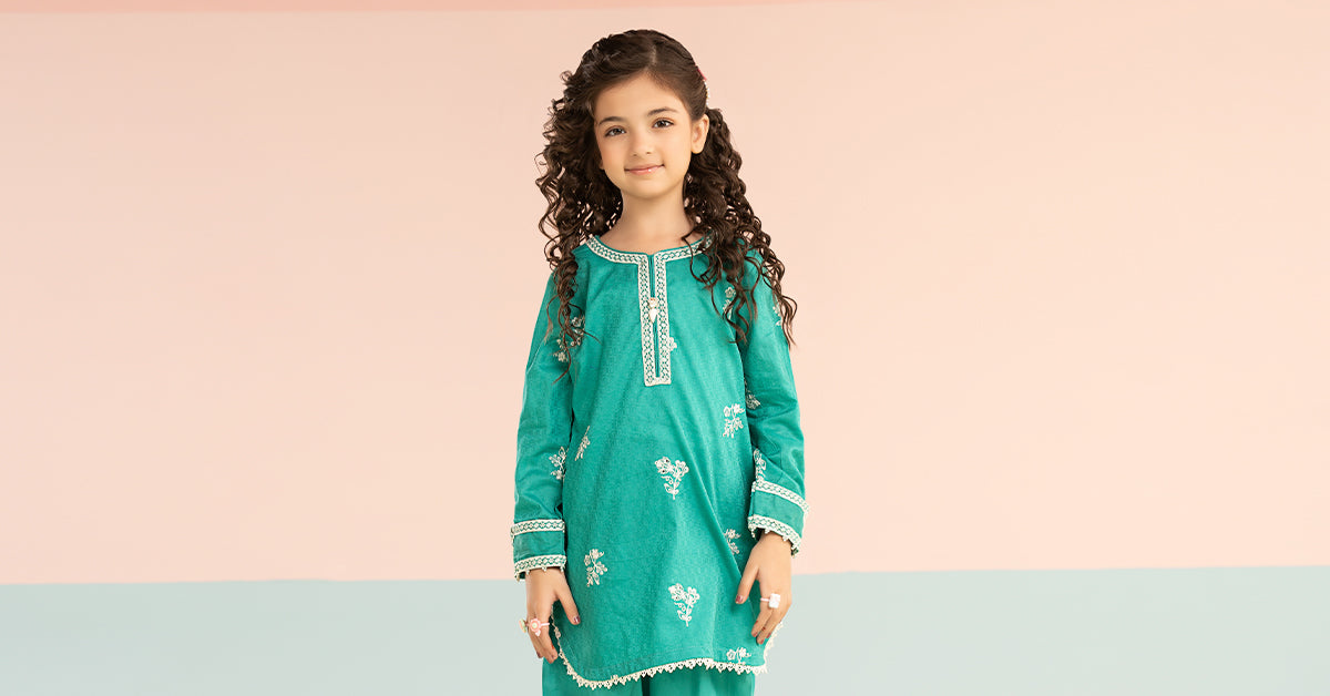 kids-clothes-mkd-ef26-01-sea-green by Maria B Kids - Designer Dress  - Type : KidsClothes - Available at Libasekhas UK - 100% Original 