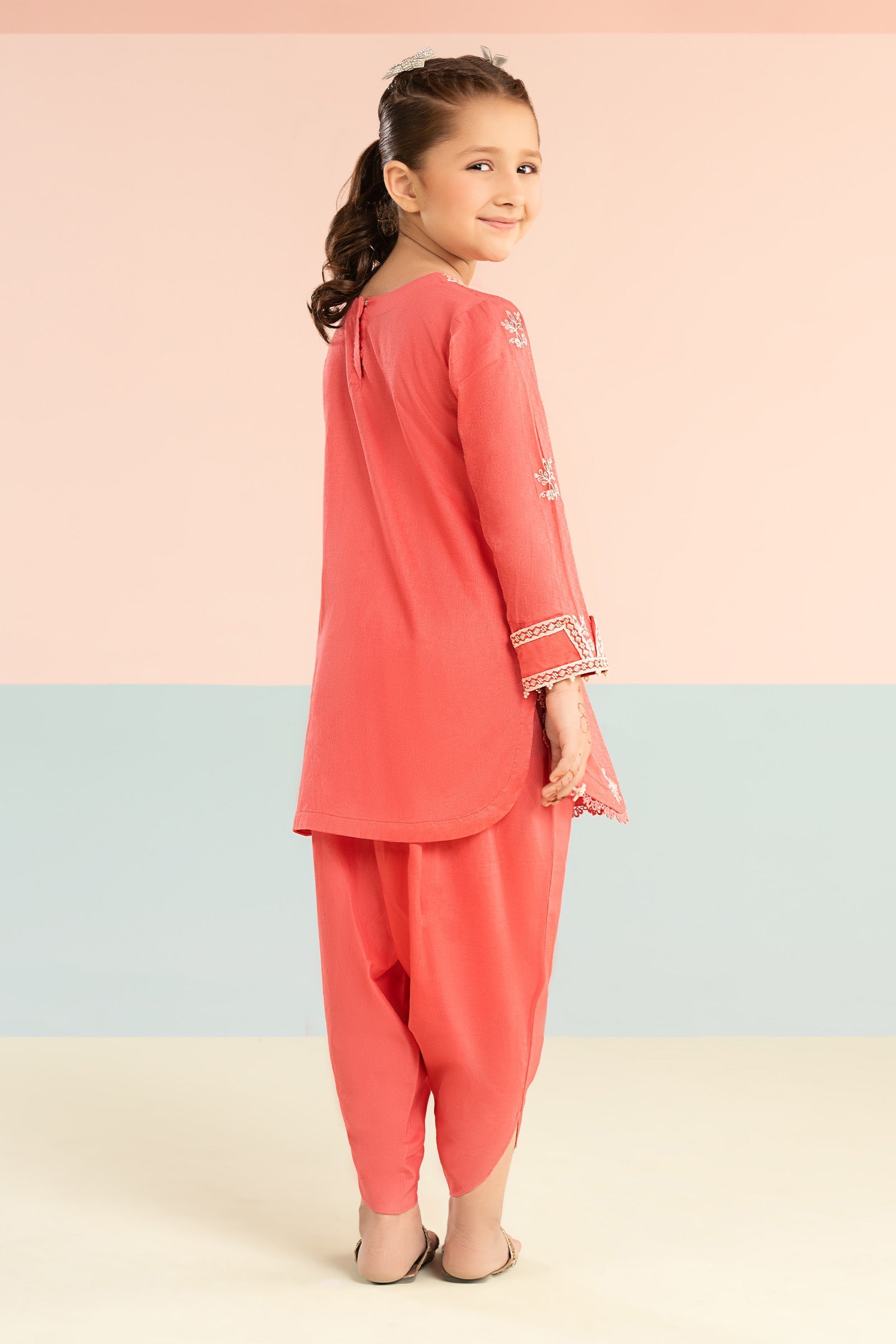 2 Piece Embroidered Dobby Lawn Suit - Kids Clothing - available at Maria Faisal in UK and USA.