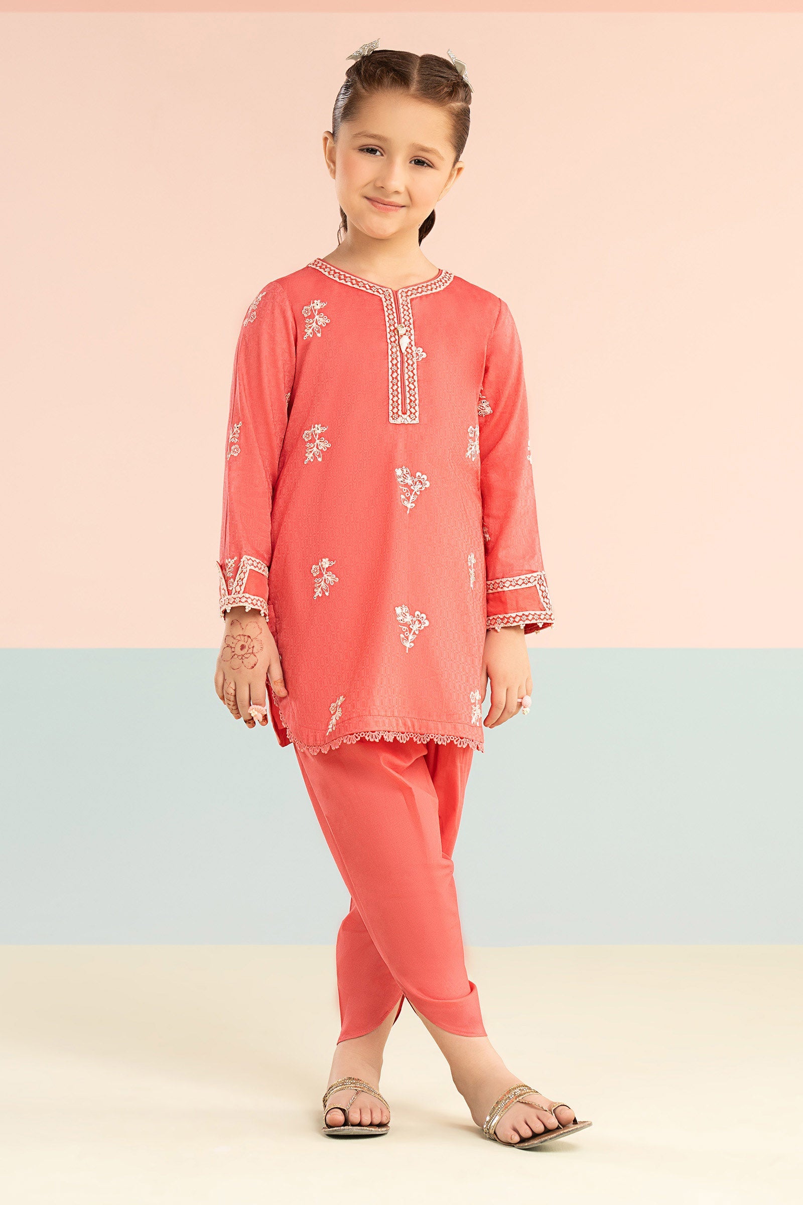 kids-clothes-mkd-ef26-01-pink by Maria B Kids - Designer Dress  - Type : KidsClothes - Available at Libasekhas UK - 100% Original 