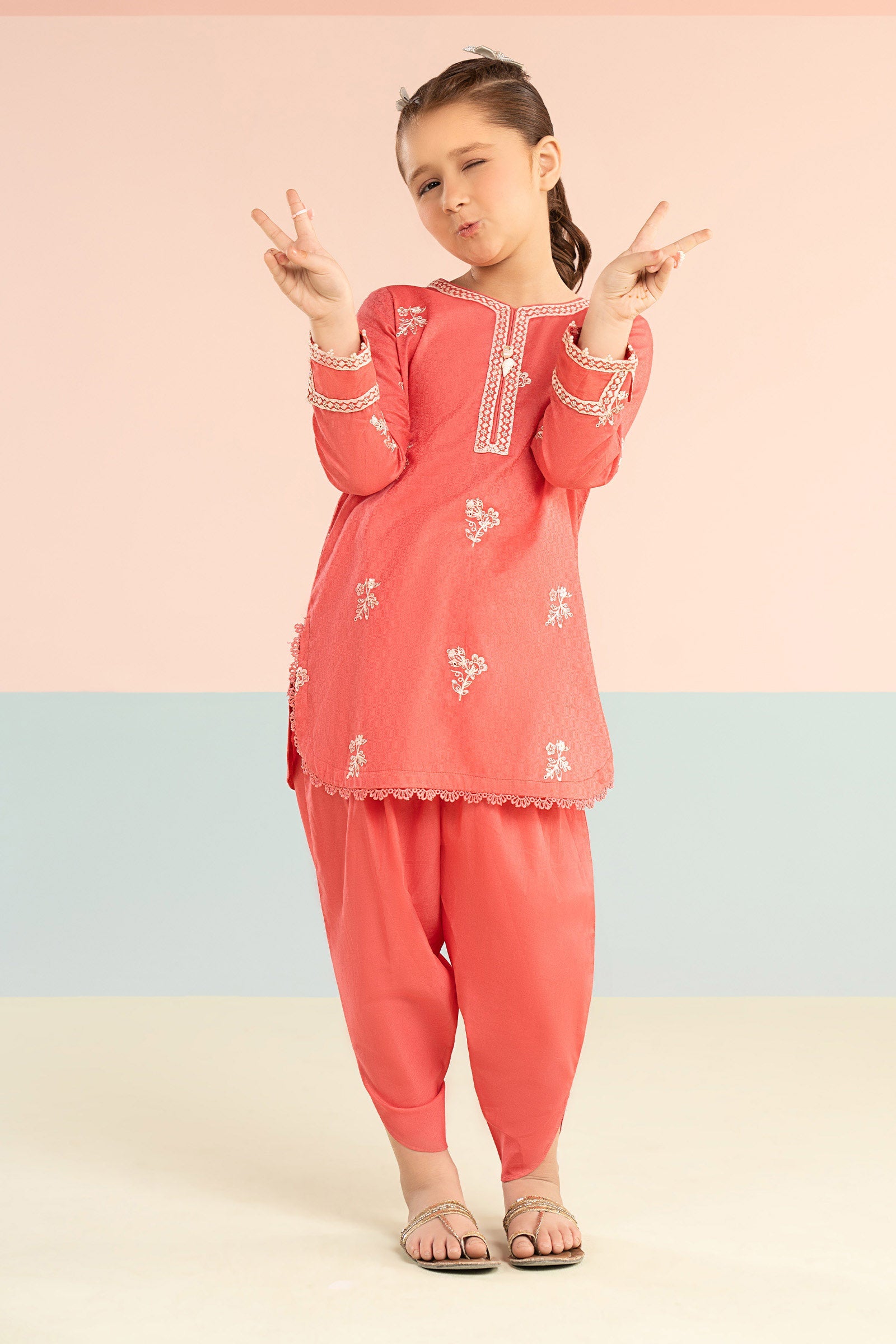 kids-clothes-mkd-ef26-01-pink by Maria B Kids - Designer Dress  - Type : KidsClothes - Available at Libasekhas UK - 100% Original 