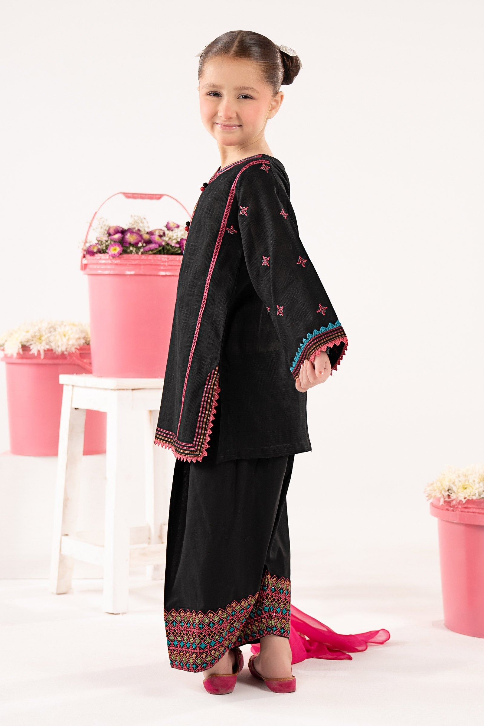 kids-clothes-mkd-ef26-03-black by Maria B Kids - Designer Dress  - Type : KidsClothes - Available at Libasekhas UK - 100% Original 